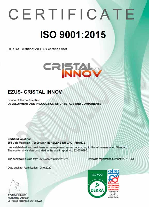 certif iso 9001 2015 cristal innov
